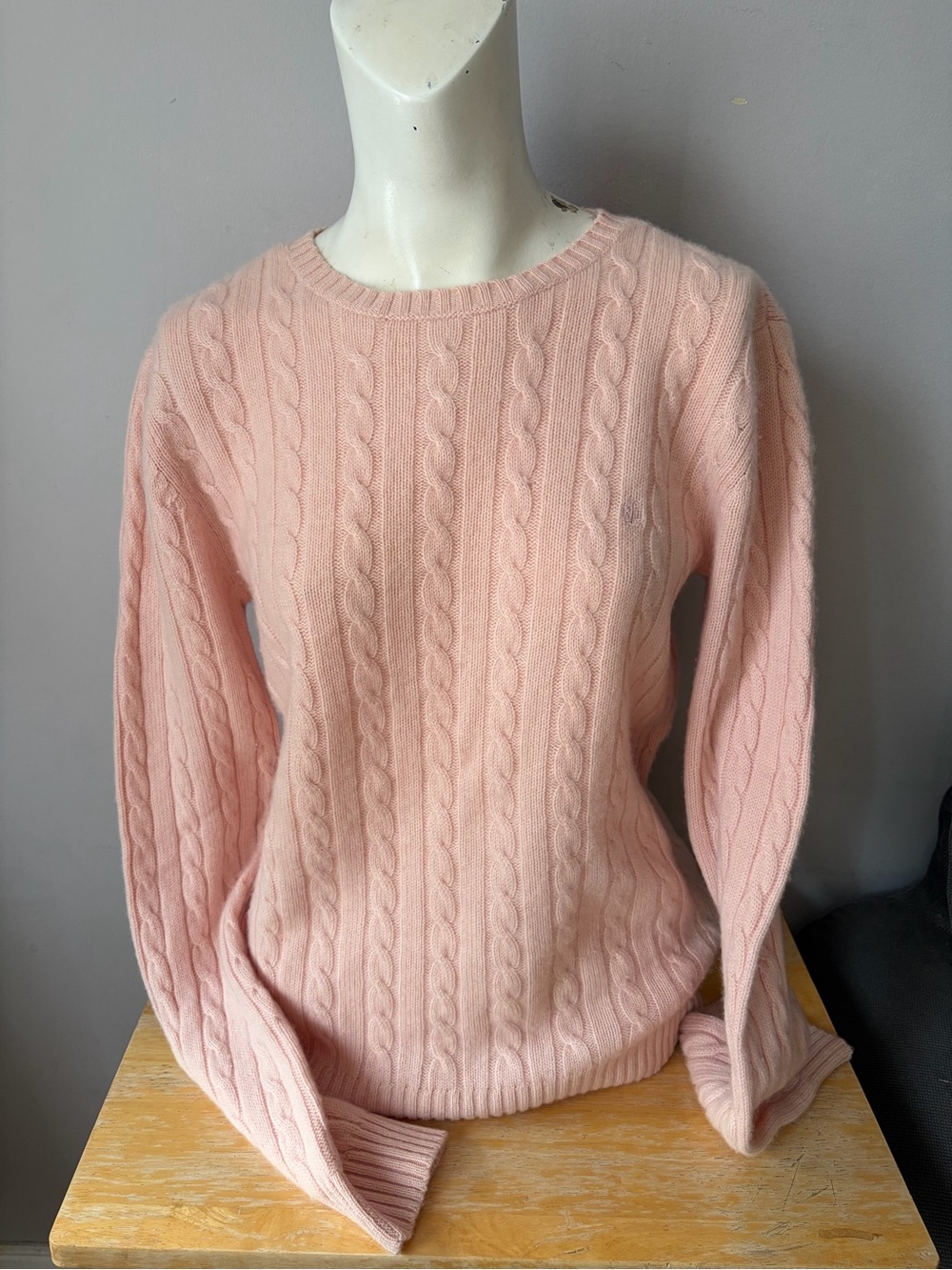 Lauren Ralph Lauren 100% Cashmere Cable Knit Sweater